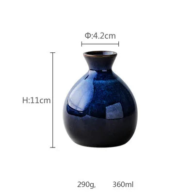 Japanese Sake Set - Blue Ceramic