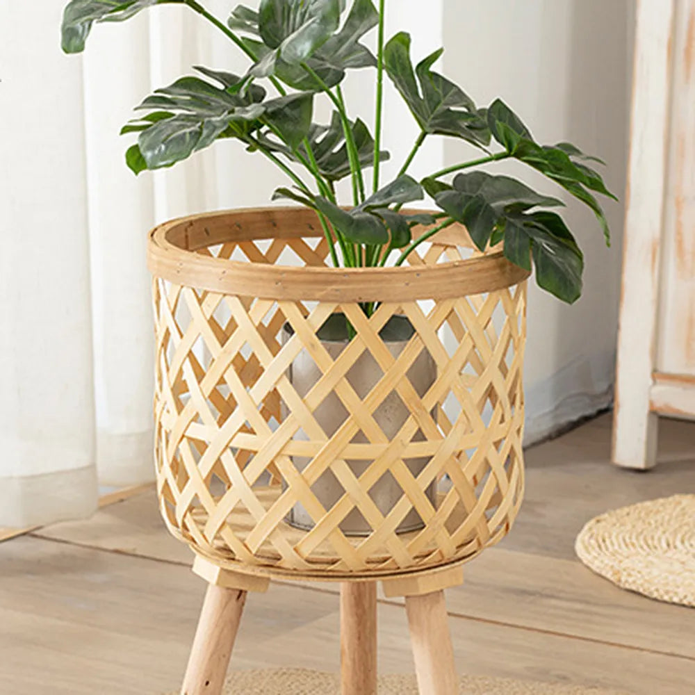 Plant Stand - Woven Bamboo