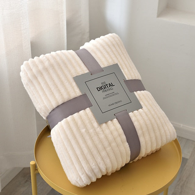 Luxuriously Soft Ribbed Velour Blanket