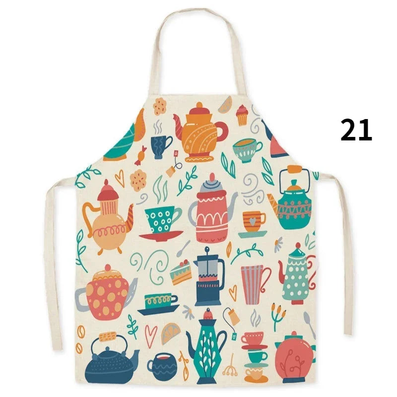 Apron with teapots