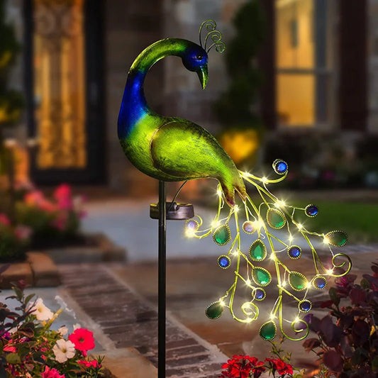 Solar LED Outdoor Peacock Light