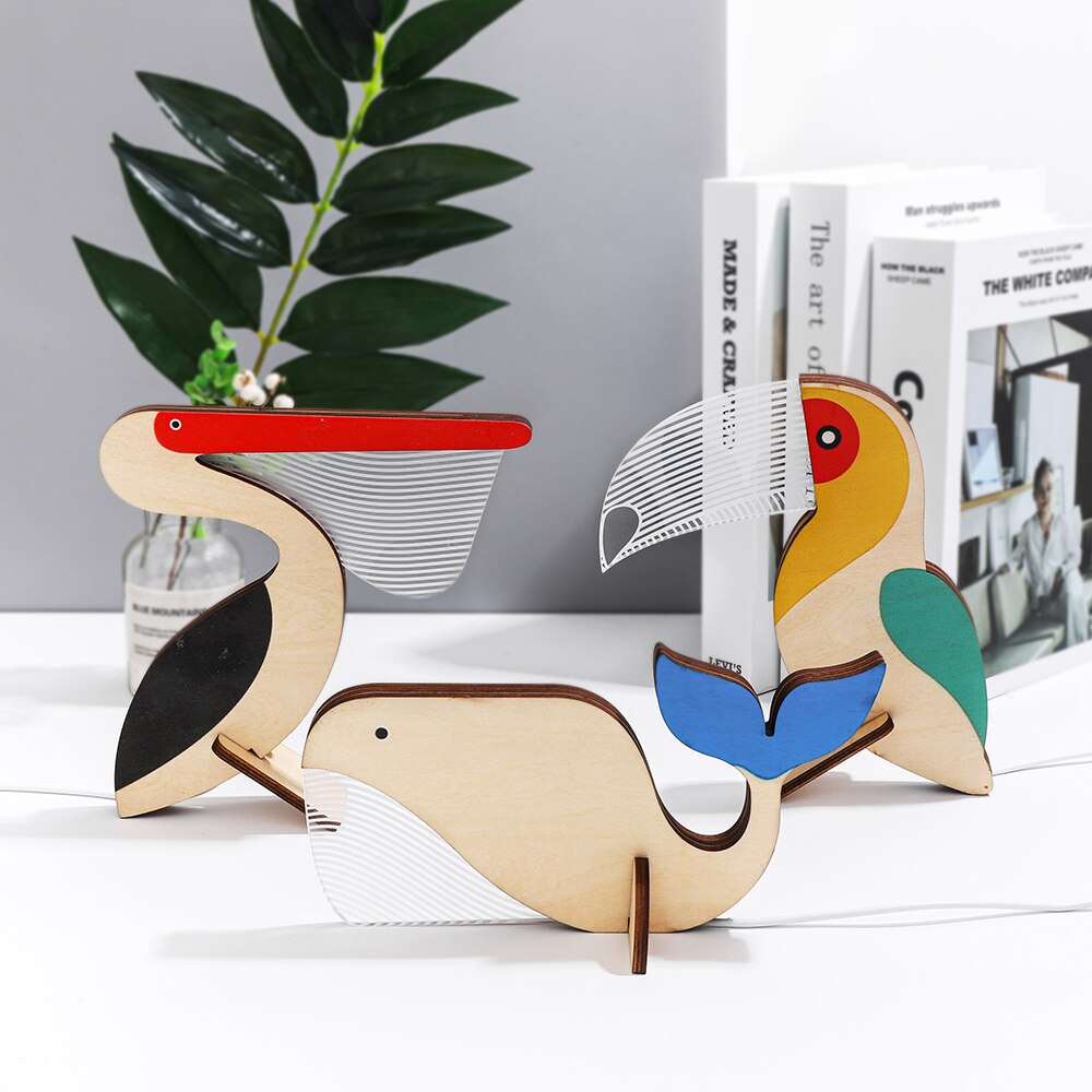 Wooden Animal LED Night Light