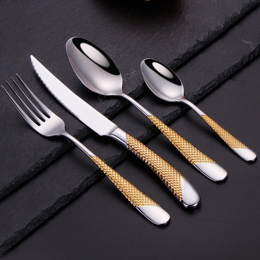 Cutlery Set - Silver + Gold